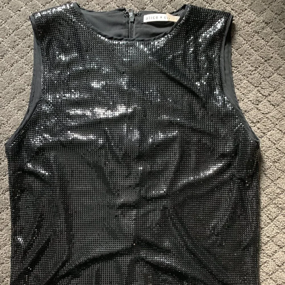 Alice & Olivia Black Chainmail Top - Picture 4 of 5